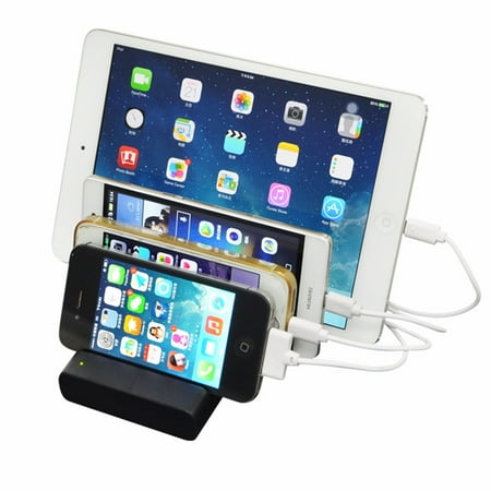 Iphone 6 Jukebox Dock Universal 4-Port Multi USB Charging Station Stand Desktop Charger Dock For Mobile Phone & Tablet For iPhone XS X 8 7 6s 6 Plus for Samsung S10 S9 S8 S7 S6 Edge Note 9 8 for iPad ()