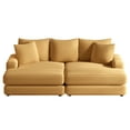 thumbnail image 6 of BUIORD 87" Oversized 3-Seater Sofa with Ottoman, Corduroy Sectional Couch with Pillows, Upholstered Sofa Couch, Deep Seat Chaise Lounge Sofa for Living Room Bedroom, Ginger, 6 of 9