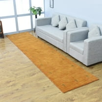 Rugsotic Carpets Handmade Rugs Hand Knotted Loom Runner 2'6''x12' Orange Wool for Indoor Use