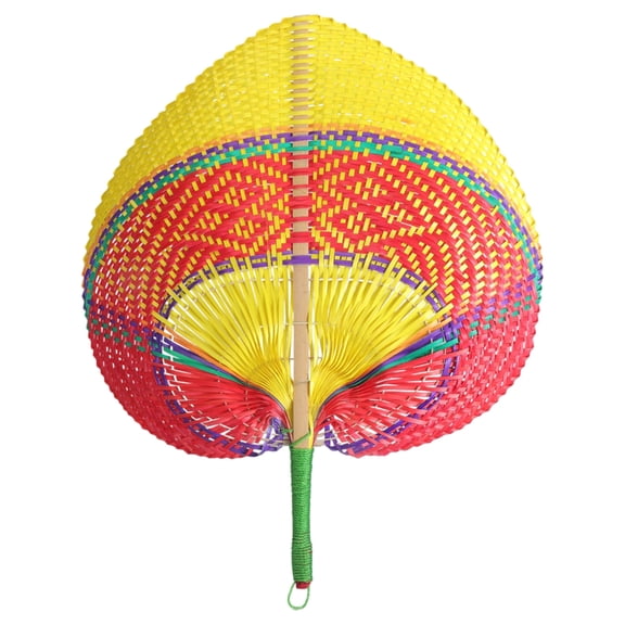 Bamboo Woven Fan Summer Cooling Fans Handmade DIY Heart Shaped