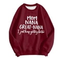 thumbnail image 5 of Mom Nana Print Women's Sweatshirt Long Sleeve Crewneck Regular Fit Spring Cute Pullover Sweater Fall Tops, 5 of 5