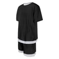thumbnail image 5 of Boys Clothes 2-Piece Casual Street Style Black Kids Short Sleeve Shirts and Shorts Sets Boys Summer Outfits 6-7 Years, 5 of 8