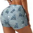 thumbnail image 2 of Fotbe Cute Hippopotamus Seamless Shorts, Womens Workout Shorts High Waist Stretch Booty Short for Gym/Yoga/Running/Biking-, 2 of 9