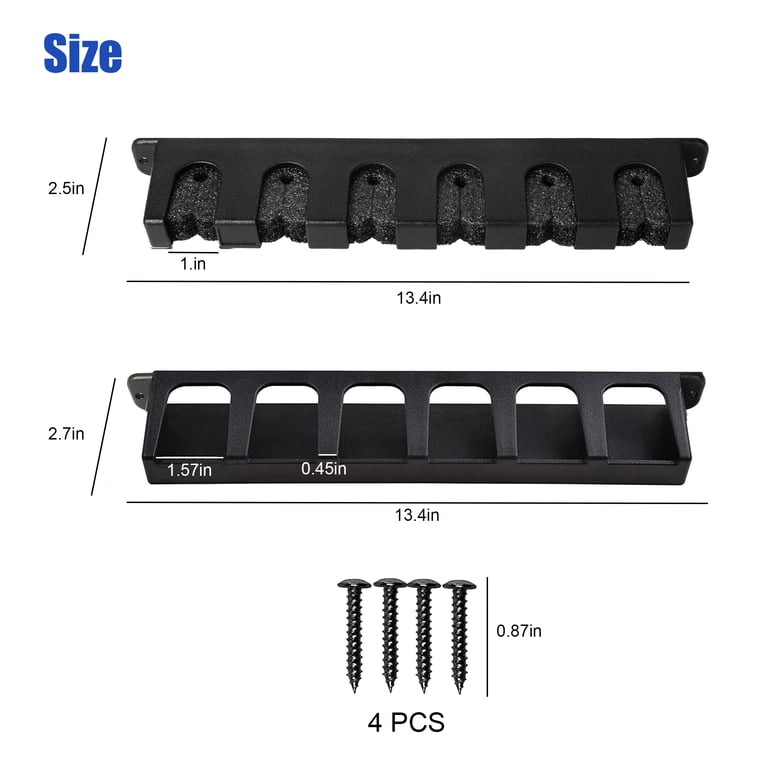 TSV Vertical Fishing Rod Holder Wall Mount, 6-Rod Storage Rack photo 2