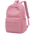 thumbnail image 1 of Mochila escolar BTOOP de pana para portátil de 17 pulgadas, color rosa, 1 of 8