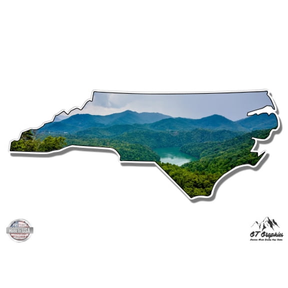 North Carolina Fontana Lake Great Smoky Mountains - 3" Vinyl Sticker - For Car Laptop I-Pad Phone Helmet Hard Hat - Waterproof Decal