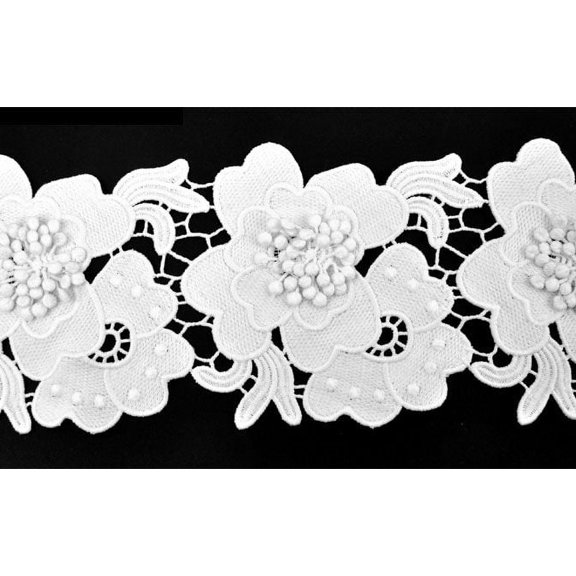 Belagio Venice Lace Trim, BV-155-27, 4 1/2" x 10 Yards, 1 Bolt, White
