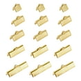 thumbnail image 1 of Unique Bargains 100Pack Ribbon Crimp Clamp Ends, 8/10/13/20/25mm Bookmark Pinch Clasps Golden, 1 of 7