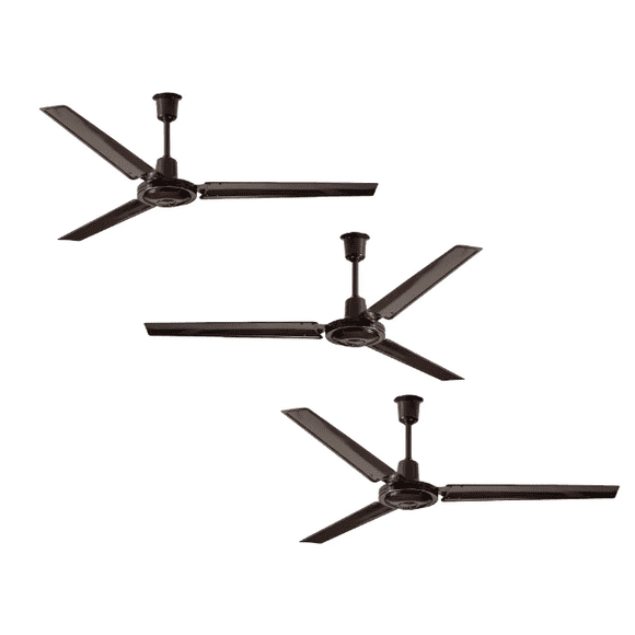 Paquete con 3 Ventilador de Techo Industrial 56" Negro Greco 3 Aspas Acero