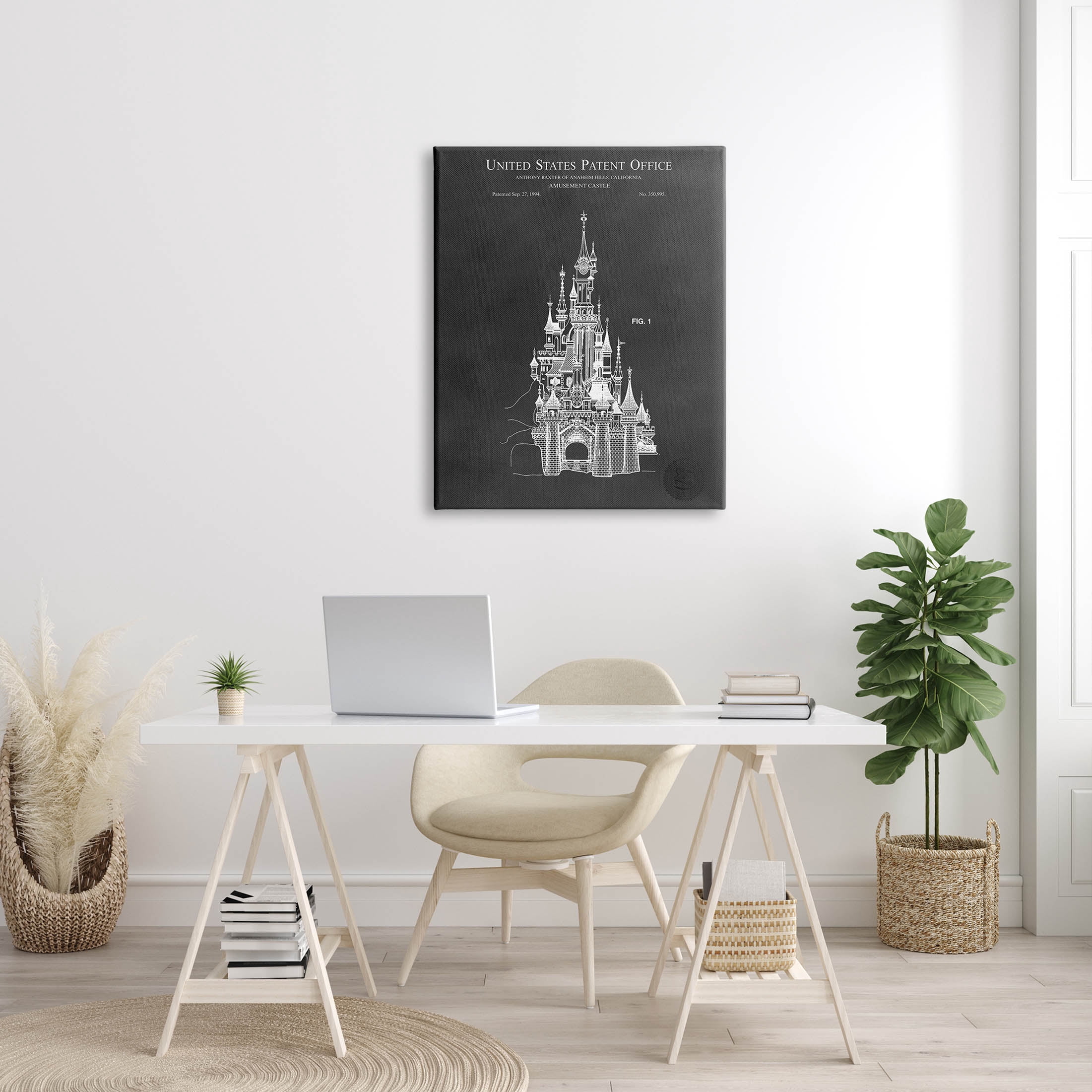 Stupell Industries Detailed Castle Diagram Chart Graphic Art Gallery Wrapped Canvas Print Wall Art, Design by Karl Hronek