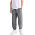 thumbnail image 4 of DJDLJWCJ Boys Athletic Sweatpants Quick Dry Mesh Loose Fit Sports Joggers Pants Elastic Waist Side Pocket Baggy Panst Gray Size 4T, 4 of 8
