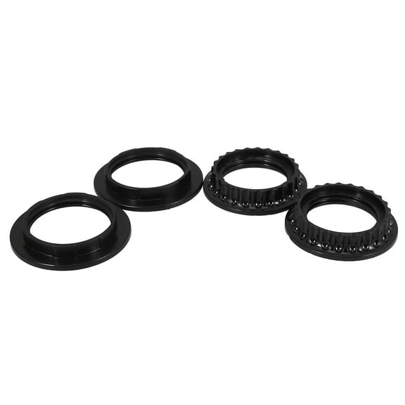 Worgeous 4pcs Light Socket Shade Rings E27 E26 Lamp Shade Collar Rings Black Threaded Medium Base Screw Rings for DIY Light Fixtures Pendant Light Table Lamp