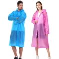thumbnail image 3 of Ponchos de lluvia para adultos, mujeres y hombres (paquete de 2-5), impermeables de EVA reutilizables, chaquetas con capucha, equipo de lluvia impermeable portátil, 3 of 4