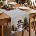 thumbnail image 3 of Grey Beige Christmas Dresser Scarf Farmhouse, Dining Table Decorations for Wedding/Parties, Snowman Xmas Tree Snowflake Gifts Elk Table Runner 72 Inches Long for Kitchen Dining, 16 x 72 In, 3 of 9