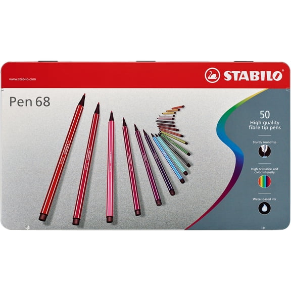 STABILO Pen 68 Metal Tin, 46 Colors