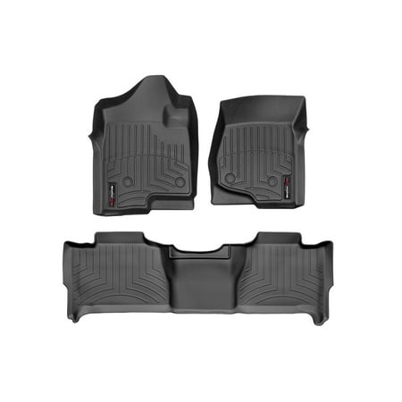 WeatherTech Custom Fit FloorLiners compatible with Suburban Yukon Tahoe - 1st & 2nd Row Black