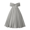 thumbnail image 4 of Bmisegm Girls Dress Formal off Shoulder Solid Big Bow Sleeveless Floor Length Party Gown Big Kids Toddler Girl Dresses, 4 of 4
