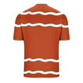 thumbnail image 4 of Mens Shirts Under $10 Men's Striped T Shirt Short Sleeves Button Crew Neck Basic Henley Tees Tops Summer Gym Workout Sports Shirts Orange M, 4 of 5