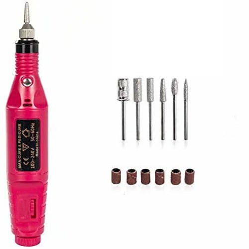 Professional Electric Nail Machine, Manicure Kit (15000 Rpm) Rose Red