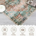 thumbnail image 6 of YUSAZENS 10'x13' Washable Area Rug, Vintage Boho Rug for Living Room, Bedroom, Dining Room, Low-Pile Non-Slip Stain-Resistant Carpet, Green & Brown, 6 of 8
