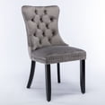 thumbnail image 4 of Set of 2 Modern High-End Tufted Solid Wood Upholstered Dining Chair with Nailhead Trim Grey-Velvet-1 - 25.5"L×19.7"W×37.4"H, 4 of 5