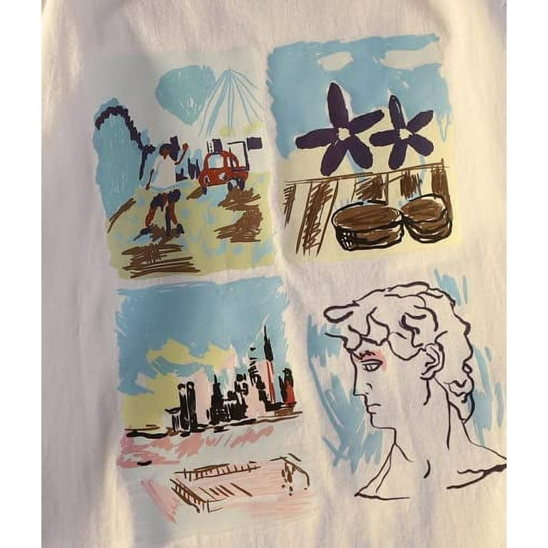 Pikadingnis Fairycore Graffiti Printed T-Shirt Aesthetic Graphic Half  Sleeve Top Vintage Oversized Short Sleeve Casual Streetwear 