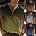 thumbnail image 5 of Men Casual Streetwear Button-Down Short Sleeve T Shirt Male Tees Tops Summer, 5 of 10