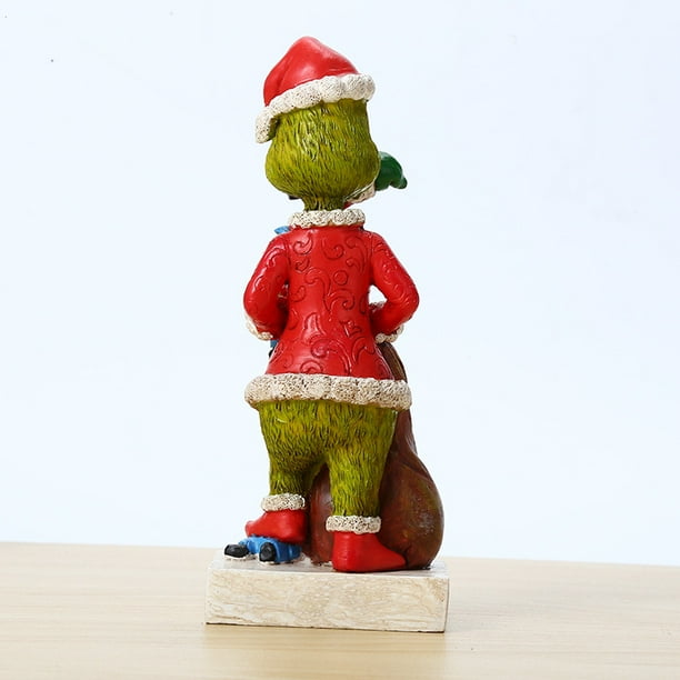 Père Noël Lumineux Extérieur FIYSON Grinch Nain De - Statues De Nain De Jardin - Décoration Extérieure - Sculpture De Nain De Grinch - Statue Amusante En Résine - Statue Extérieure Pour