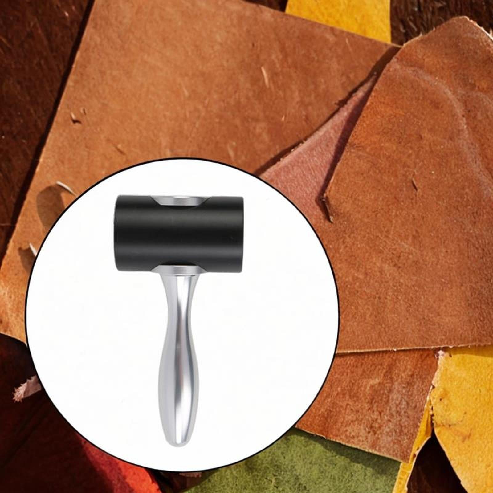 Sharprepublic Leather Carving Hammer Leathercraft Hole Punching Tool Comfortable Handle Sturdy Black
