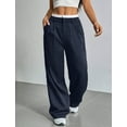 thumbnail image 3 of IWEMEK Women Pants Comfy Casual Palazzo Pants with Pockets Trendy Pinstripe Trousers for Ladies Size S, 3 of 5