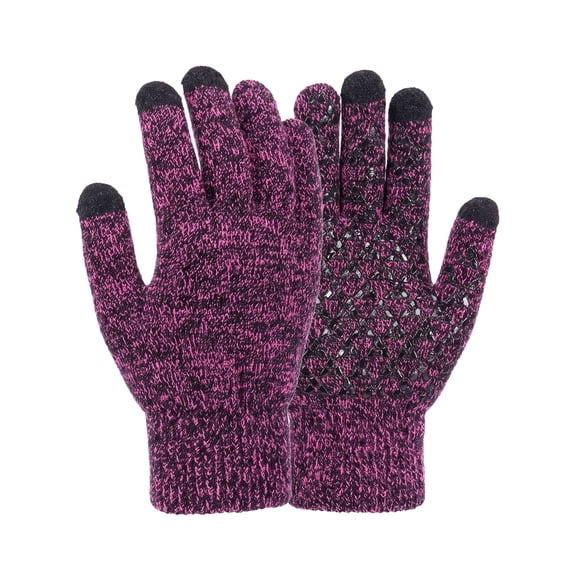 Spencer Winter Warm Texting Gloves for Women Men, Knit Gloves Touchscreen Anti-Slip Silicone Gel Thermal Soft Lining Elastic Cuff Texting Gloves