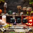 thumbnail image 7 of Halloween Witches Cauldron Serving Bowls Set of 6 on Rack - Black , Skeletons, Candy Punch Bowl, for Home Kitchen Indoor Outdoor, Party Decor, for Halloween Supplies, 7 of 7