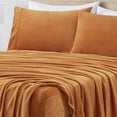 thumbnail image 3 of Chezmoi Collection Extra Soft Fleece Sheet Set Twin, 3-Piece Microplush Non-Pilling Velvety Bed Sheet, Deep Pocket - Lightweight All Season Warmth, Twin, Marigold, 3 of 9