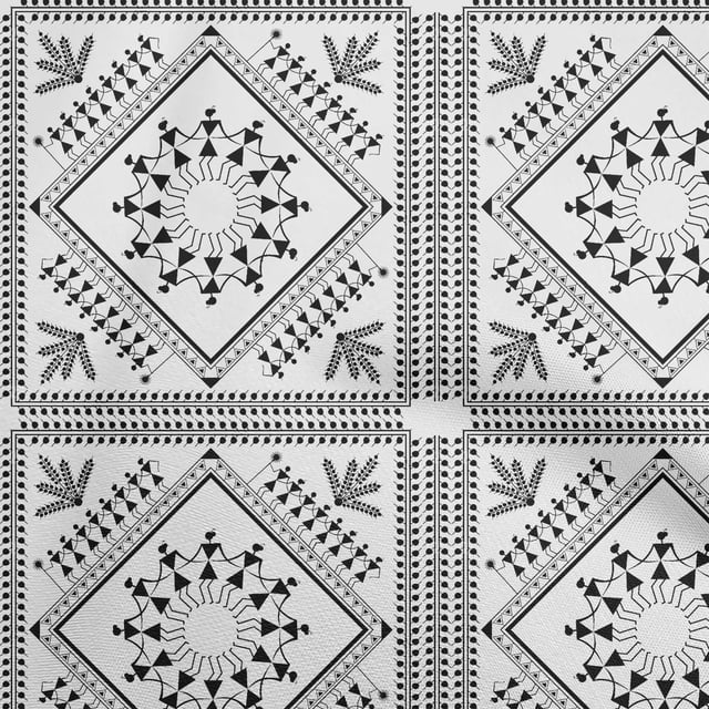 oneOone Polyester Spandex Dusty Gray Fabric Asian Floral Block Sewing Craft Projects Fabric Prints By Yard 56 Inch Wide