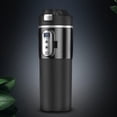 thumbnail image 6 of Auto Shut-Off 12V/24V Car Heated Cup - Stainless Steel Insulated Travel Mug with Temperature Control & Anti-Spill Lid, Leak-Proof Design for Truck/SUV/RV (Includes 110cm DC Power Cord) black, 6 of 9