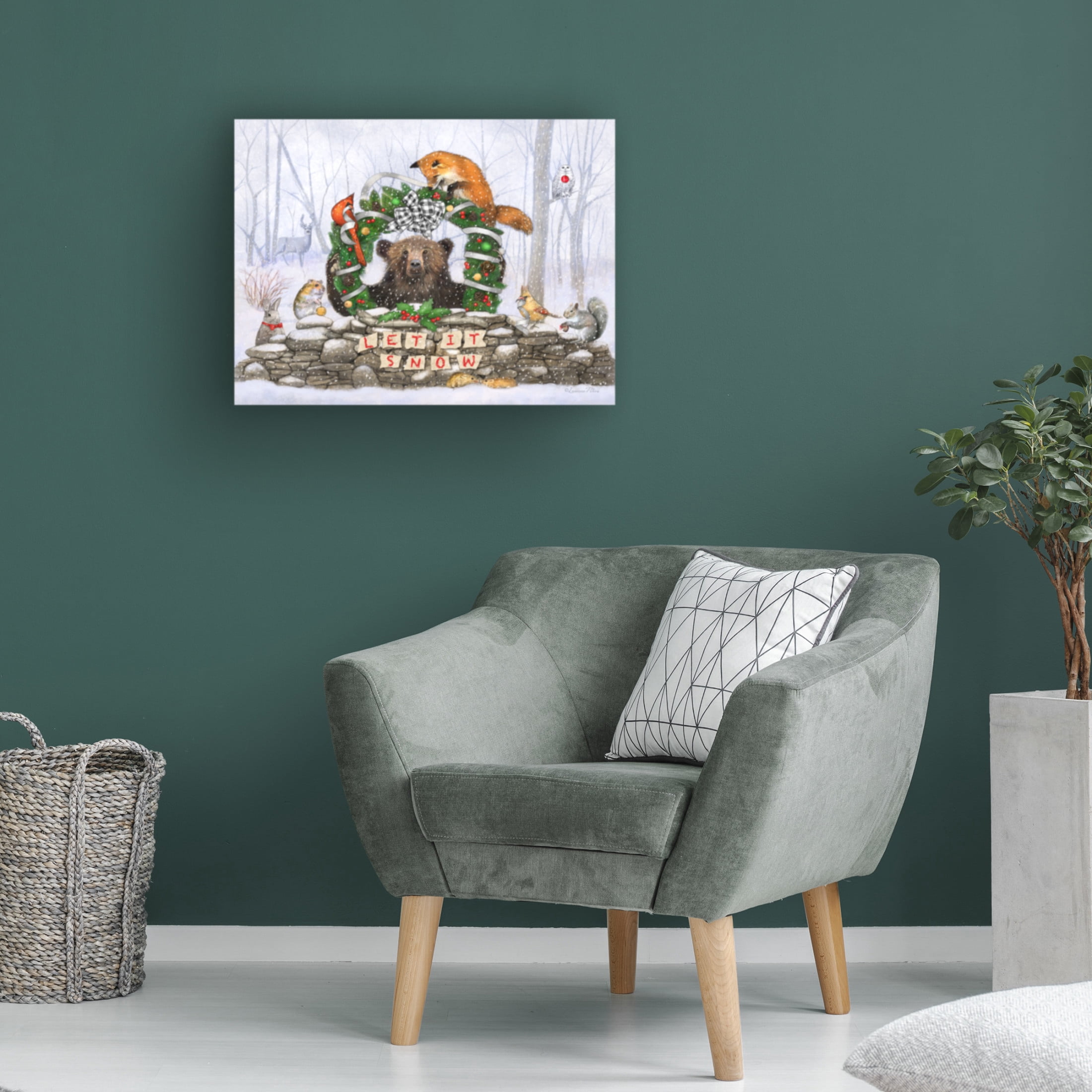 Canvas Wall Art - Art and a Little Magic 'Let It Snow' Wall Art for Living Room, Bedroom, or Office Décor by Trademark Fine Art - 47 x 35 Inches