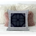 thumbnail image 4 of 18" X 18" Dark Blue And White Blown Seam Geometric Indoor Outdoor Throw Pillow, 4 of 5
