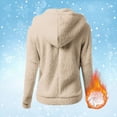 thumbnail image 4 of Gkeoshab Vintage Christmas Women's Bubble Fleece Hooded Pullover with Half-Zip Design, Plush Textured Long Sleeve Sweatshirt Featuring Front Pockets for Trendy Comfort and Warmth Khaki XL, 4 of 5