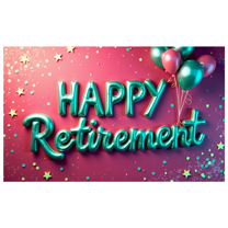 Glittery Golden Star Decorated Happy Retirement Banner Backdrop Party Supplies for Retirement Celebrations Photography Props Decors Event Decorations