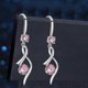 thumbnail image 4 of Hermosos pendientes de gota de plata esterlina S925 con forma de diamante, joyería de circonita, regalo de aniversario para esposa y novia, 2, 4 of 5