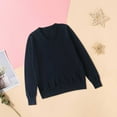 thumbnail image 4 of Generic School Girl Boy Toddler Baby Kids V Neck Solid Color Sweater Cardigan Long Sleeve Knit Solid Sweaters Tops(16-18 Years,Navy), 4 of 4