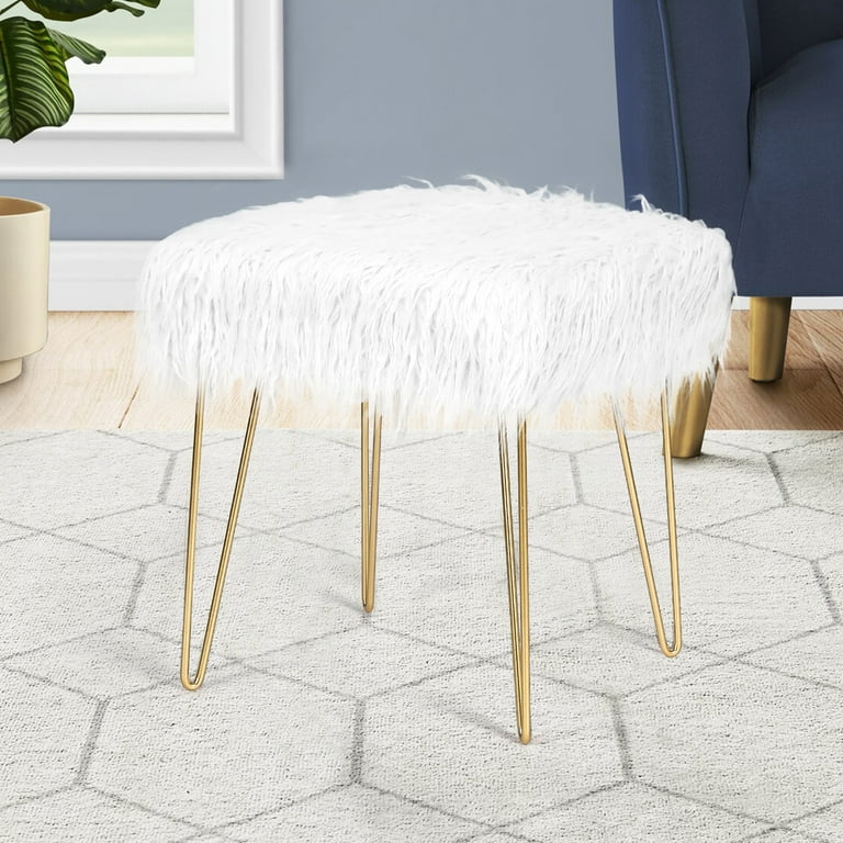 Fur bedroom stool hot sale