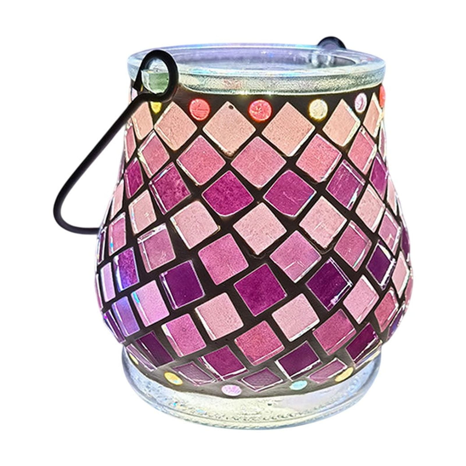 Diy Kits for Adults,DIY Mosaic Night Light Kit, Make Your Own Mosaic Night Light Kit, DIY Stained Glass Set, Crafts Kit for Teens Adults, Nightlight DIY Gift(J 4in)