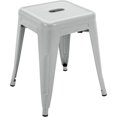 thumbnail image 3 of 18 Inch Industrial Metal Bar Stools Set of 4, Stackable Classroom Stools, Backless Short Dining Chairs for Indoor Outdoor, Kitchen Restaurant (Grey), 3 of 10