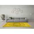 thumbnail image 3 of Ahgly Company Machine Washable Indoor Round Persian Yellow Traditional Area Rugs, 5' Round, 3 of 4