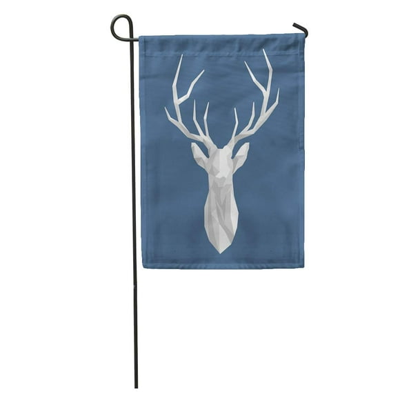 JSDART Grid Deer Polygonal for Interior in Scandinavian Head Polygon Abstract Garden Flag Decorative Flag House Banner 28x40 inch