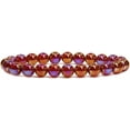 thumbnail image 1 of Bracelet Extensible Unisexe en Perles Boule 8 mm en Agate Rouge Plaquée Multicolore, Pierre Précieuse Semi-Précieuse 7 Pouces, 1 of 4