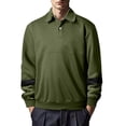 thumbnail image 1 of Dagugfen Fall Winter Long Sleeve Shirts for Men Button Lapel V Neck Color Block Loose Casual Work Tops, 1 of 8