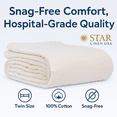 thumbnail image 6 of Hospital Thermal Blanket Throw Snag Free | 100% Cotton | Twin 66"x90" | White (1), 6 of 14