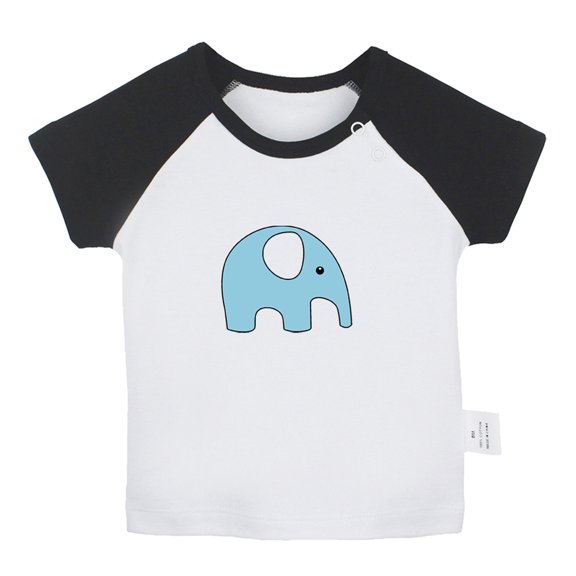 Waiting For Milk Funny T shirt For Baby, Newborn Babies Animal Elephant T-shirts, Infant Tops, 0-24M Kids Graphic Tees Clothing (Short Black Raglan T-shirt, 6-12 Months)